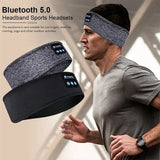 Wireless Bluetooth Headband Earphones – Sports & Sleep Elastic Headband with Built-In Bluetooth 5.0, Wireless Music Eye-Mask Headphones