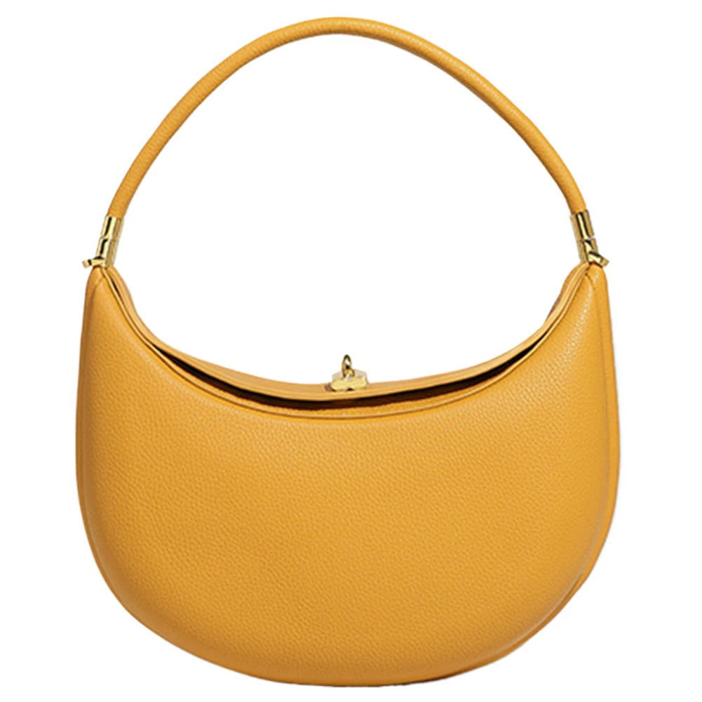 Trendy Half-Moon Shoulder Bag with Hasp Closure – Soft Designer Underarm & Casual Clutch Purse (113 chars)
