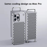 Aluminum Alloy Cooling Hollow Metal Case – Aromatherapy Shockproof Rimless Cover for iPhone 12/13/14/15 Pro Max & Plus