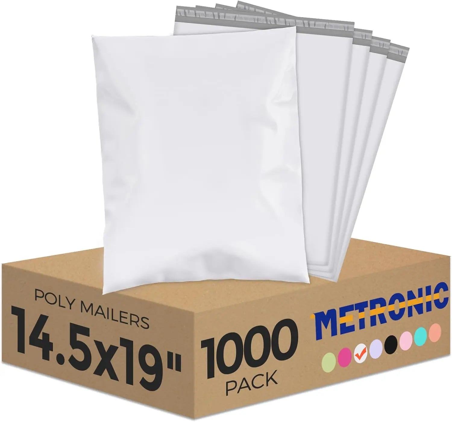 1000 Pack Poly Mailers – 14.5″×19″ Light Pink Shipping Bags with Strong Adhesive, Large Envelopes for Clothing