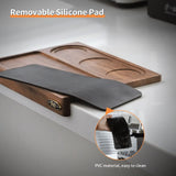 1- Product Title: Wooden Corner Coffee Tamper Mat & Station for 51-58mm Tampers