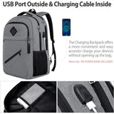 Unisex 15.6" School Laptop Backpack – USB Charging Water-Resistant Bookbag for Teen Boys & Girls | Men & Women Student Daypack