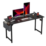 1- Product Title: Sleek Compact Computer Desk with Side Storage Bag & Headphone Hook