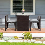 “3-Piece Wicker Patio Bistro Set – Outdoor Furniture with Glass Table & 2 Chairs for Balcony, Garden & Small Spaces”