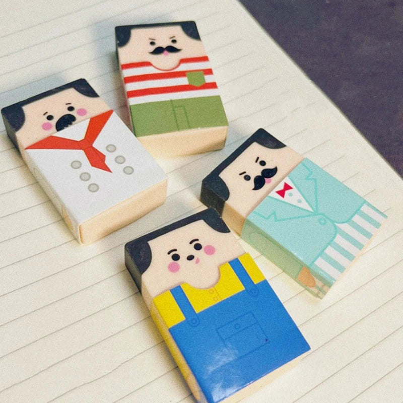 Creative Baldness Old Man Pencil Eraser – Funny Cartoon School Stationery