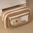 9-Layer Kawaii Capybara Zipper Pencil Case with Stickers – Canvas Stationery Storage Pouch