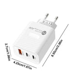 40W 3-Port Wall Charger – USB-C Fast Charging Phone Charger Block & Travel Plug Adapter for Home & Office