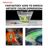 Fantastory 28-Color Acrylic Paint Set – Professional Artist Craft Kit with 12 Brushes for Canvas, Wood & Stone 🎨