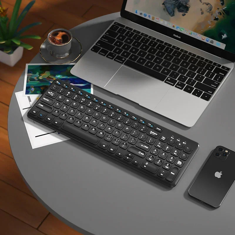 2.4G Wireless Gaming Keyboard and Mouse Combo – Portable Mini Keyboard with Silent Keys & Optical Mouse Kit for Laptop & PC