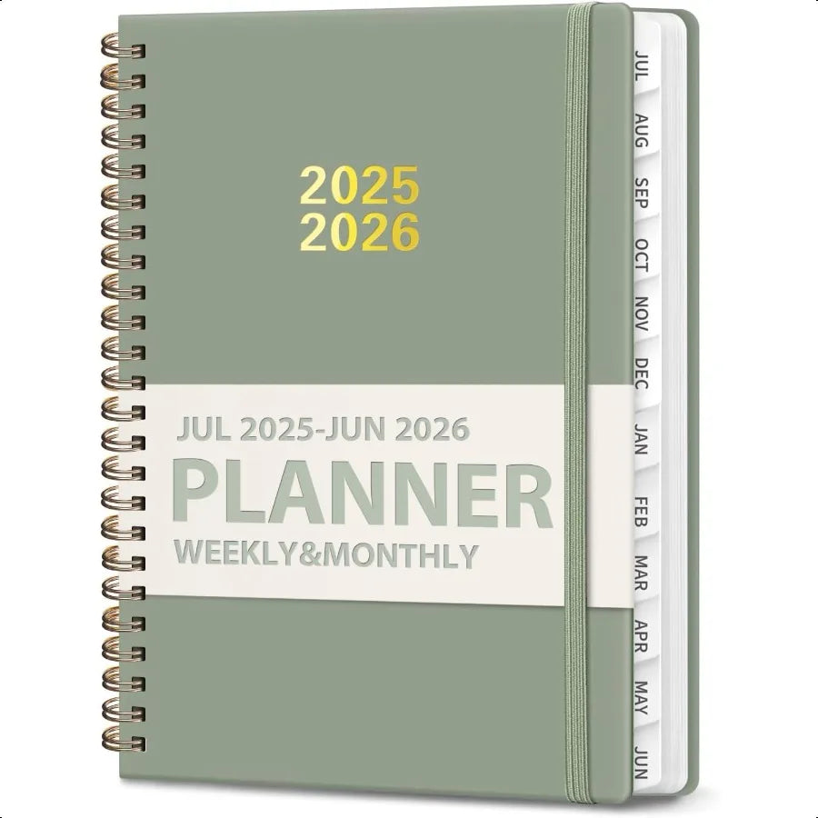 2025–2026 Weekly & Monthly Academic Calendar Planner – Hardcover Agenda with Tabs 📅✍️
