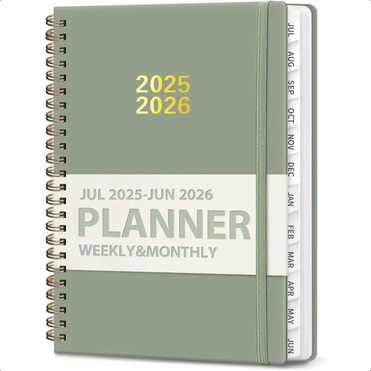 2025–2026 Weekly & Monthly Academic Calendar Planner – Hardcover Agenda with Tabs 📅✍️
