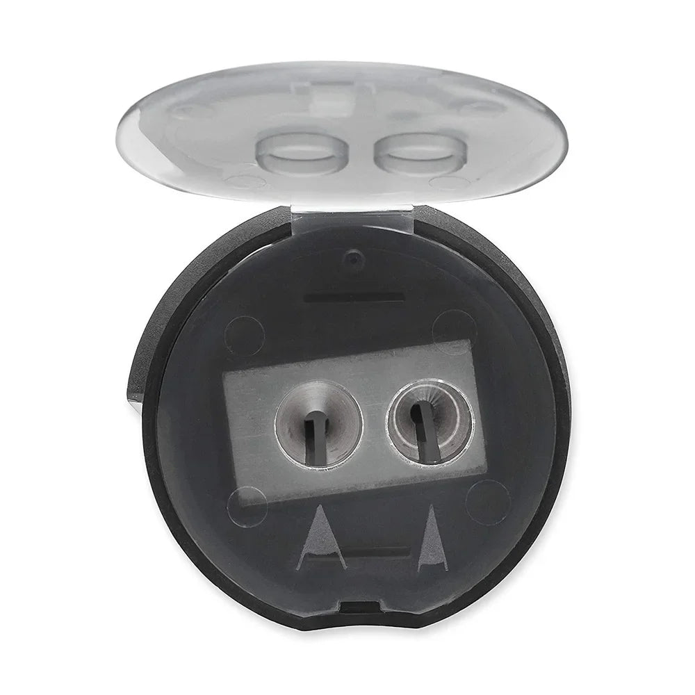 Handheld 2-Hole Dual Blade Pencil Sharpener – Translucent Black Body for School & Art Supplies