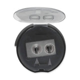 Handheld 2-Hole Dual Blade Pencil Sharpener – Translucent Black Body for School & Art Supplies