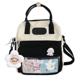 Kawaii School Backpack – Casual Fashion Student Rucksack with Cute Pins for Travel, Shopping & Outdoor Use