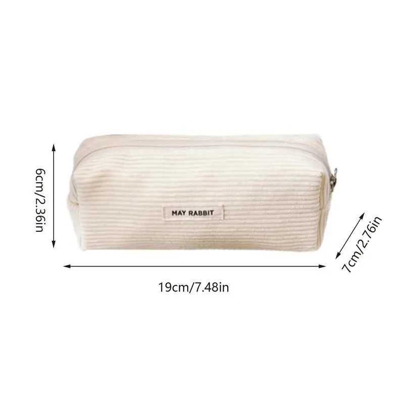 Corduroy Pencil Case – Large Capacity Zipper Pen Bag & Student Gift in INS Style