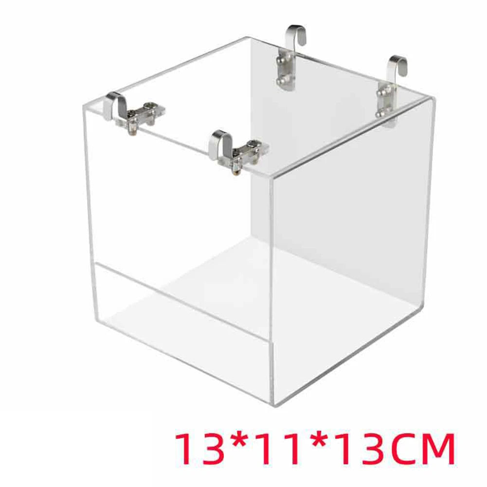Transparent Acrylic Bird Bath Box – Hanging Water Tub for Cages, Thickened Shower Accessory for Parrots, Canaries & Budgies