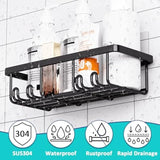 6-Pack Adhesive Shower Caddy Set – Large Capacity No-Drill Rust-Proof Wall-Mounted Shelves