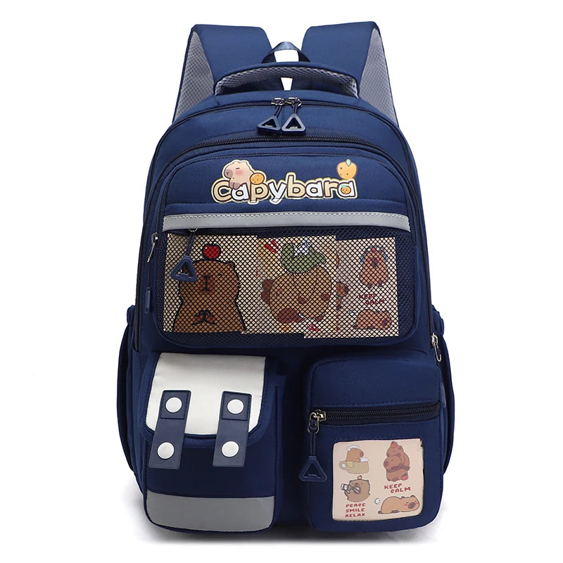 Kawaii Capybara Cartoon Backpack – Spacious, Lightweight & Water-Resistant