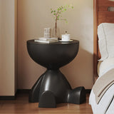 Modern Round Coffee Side Table – Matte Finish Living Room & Bedside Nightstand with Small Storage Rack (Wedyvko)”