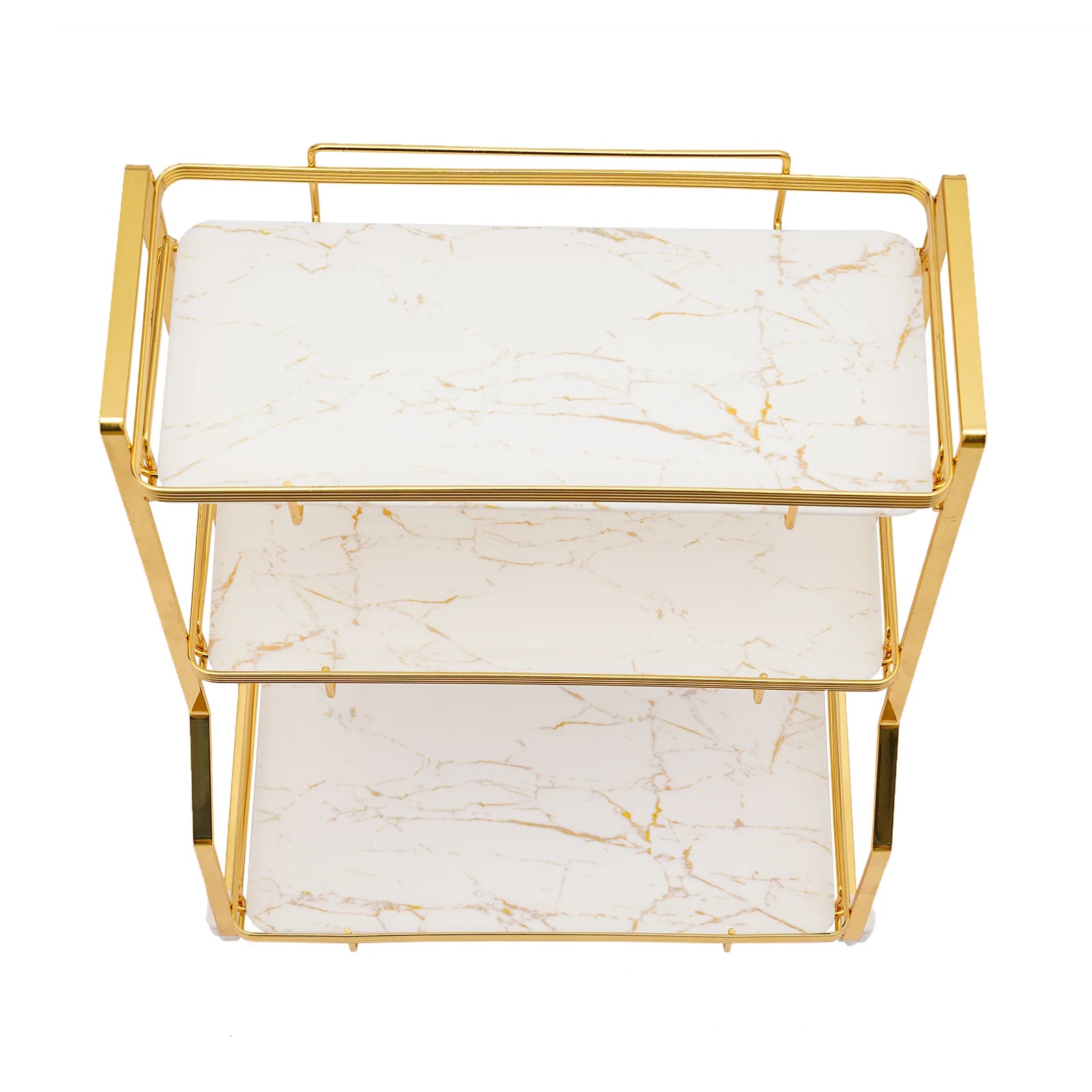 3-Tier White & Gold Bathroom Countertop Organizer – Vanity Shelf for Skincare, Makeup & Perfume