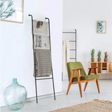 2-Piece Metal Blanket Ladder Set – Multi-Function Towel & Blanket Rack, Black Finish