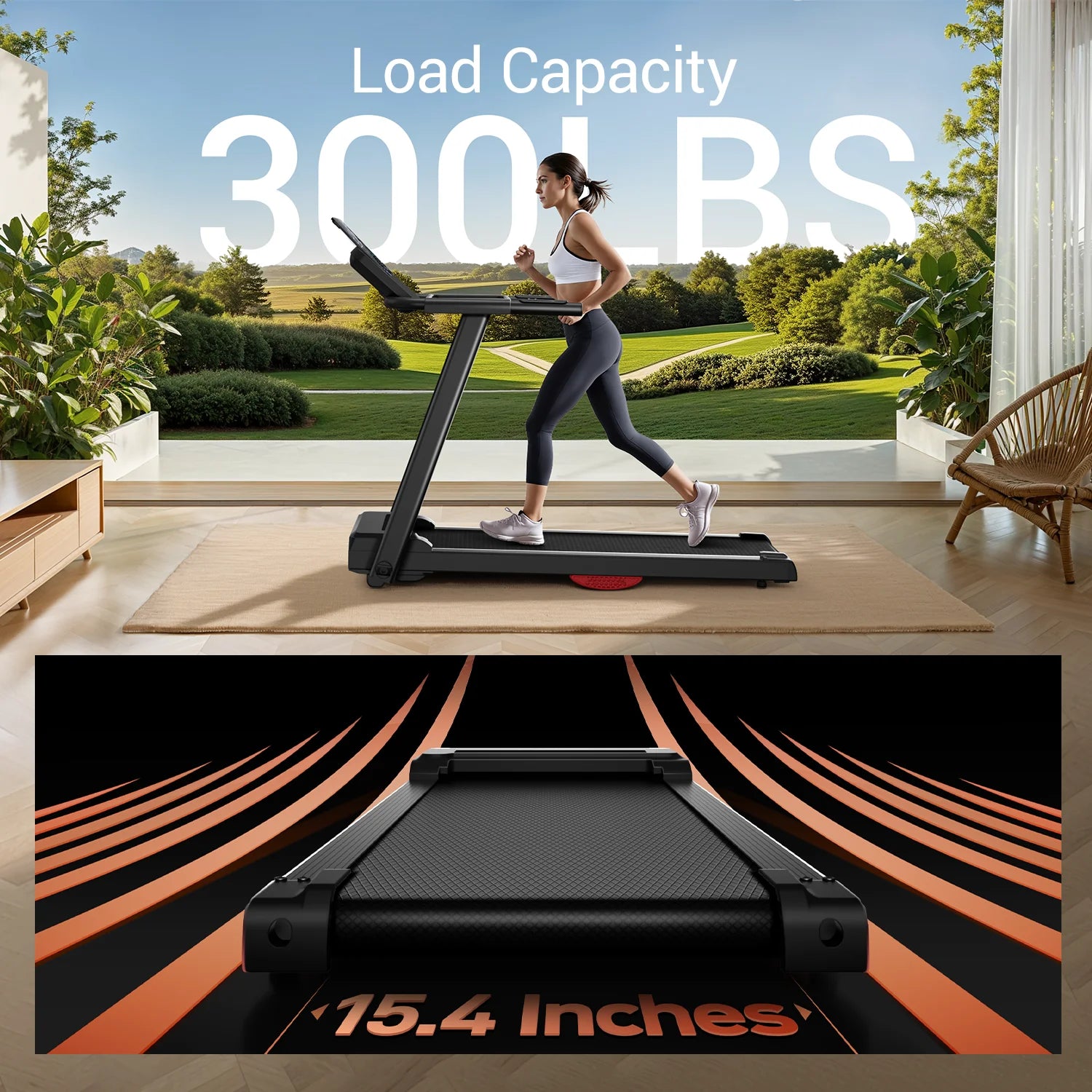 3.0HP Brushless Foldable Treadmill — Dual Shock Absorption, 300 lbs Support, HR Monitor & Quiet Running Design 🏃‍♀️