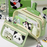Creative Panda 9-Layer Large Capacity Pen Bag – Stationery Organizer for Junior High Students & Office Use 🐼✏️