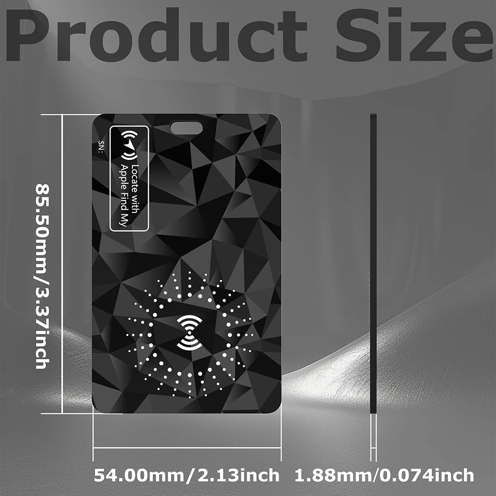 FM-23 Smart Track Card – Ultra-Thin Wallet Tracker with Wireless Charging, GPS Locator & Apple Find My Compatibility