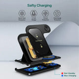 30W LED Fast Wireless Charger Stand – 3-in-1 Foldable Charging Station for iPhone 15/14/13/12, Apple Watch & AirPods Pro