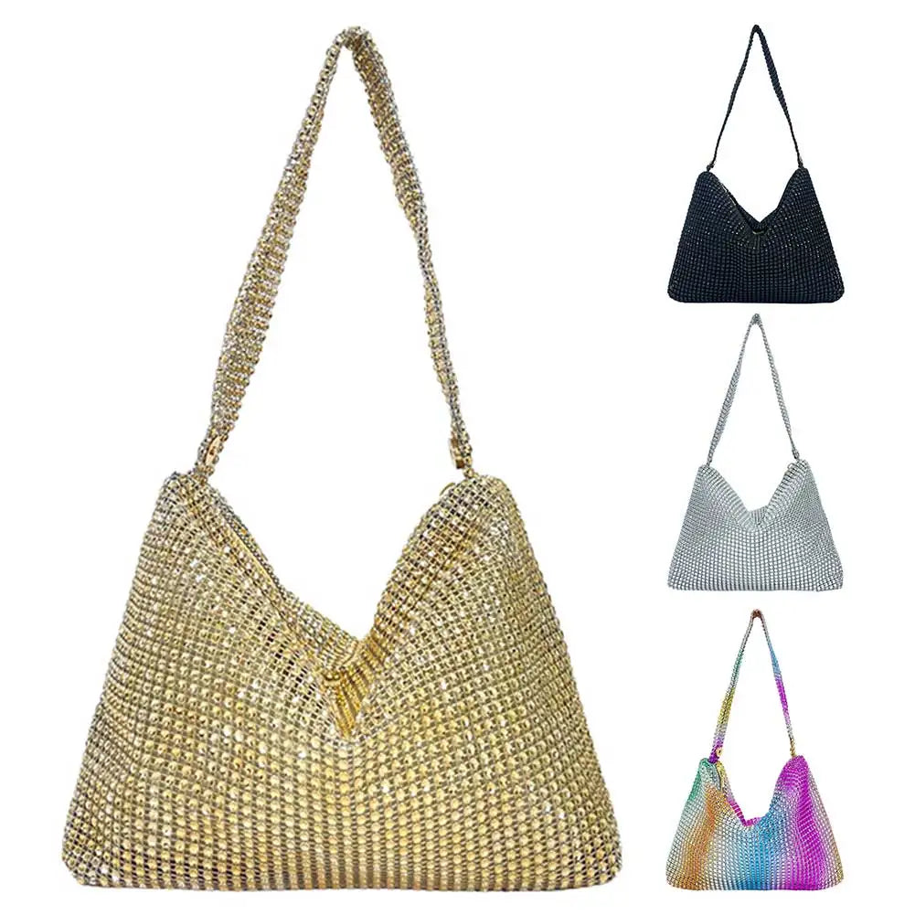 Large-Capacity Glitter Evening Clutch – Women’s Fashion Shoulder & Underarm Handbag for Parties, Weddings & Cocktails