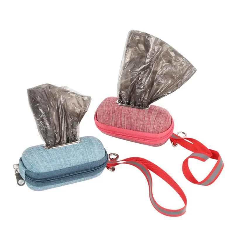 Portable Dog Poop Bag Dispenser – Pet Waste Bag Holder with Rope Clip & Refill Bags for Easy Cleanup on Walks