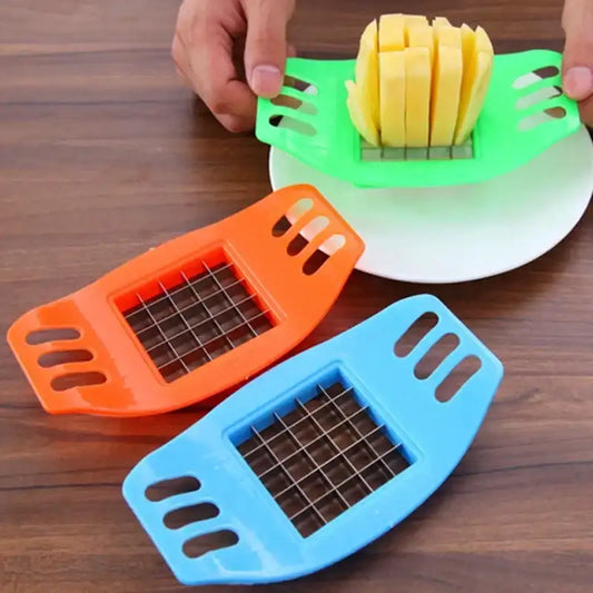 “Stainless Steel Potato Chipper Cutter – Sharp Kitchen Tool for French Fries & Chips Making”