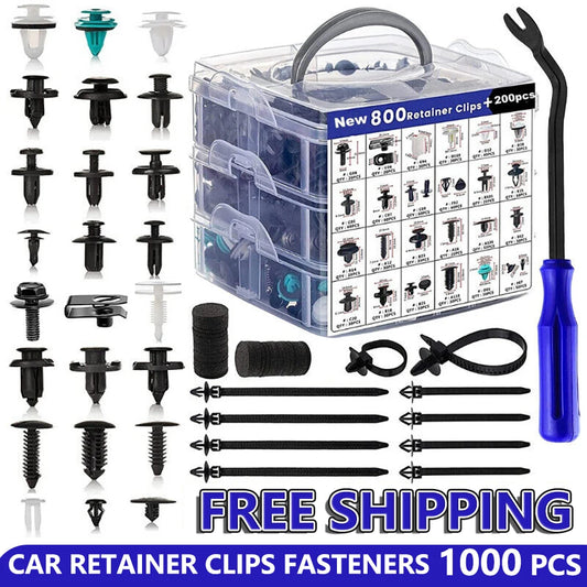 Automotive Retainer Clips & Rivet Fastener Kit – Includes Remover Tool (+ GM, Ford, Toyota, Honda Support)