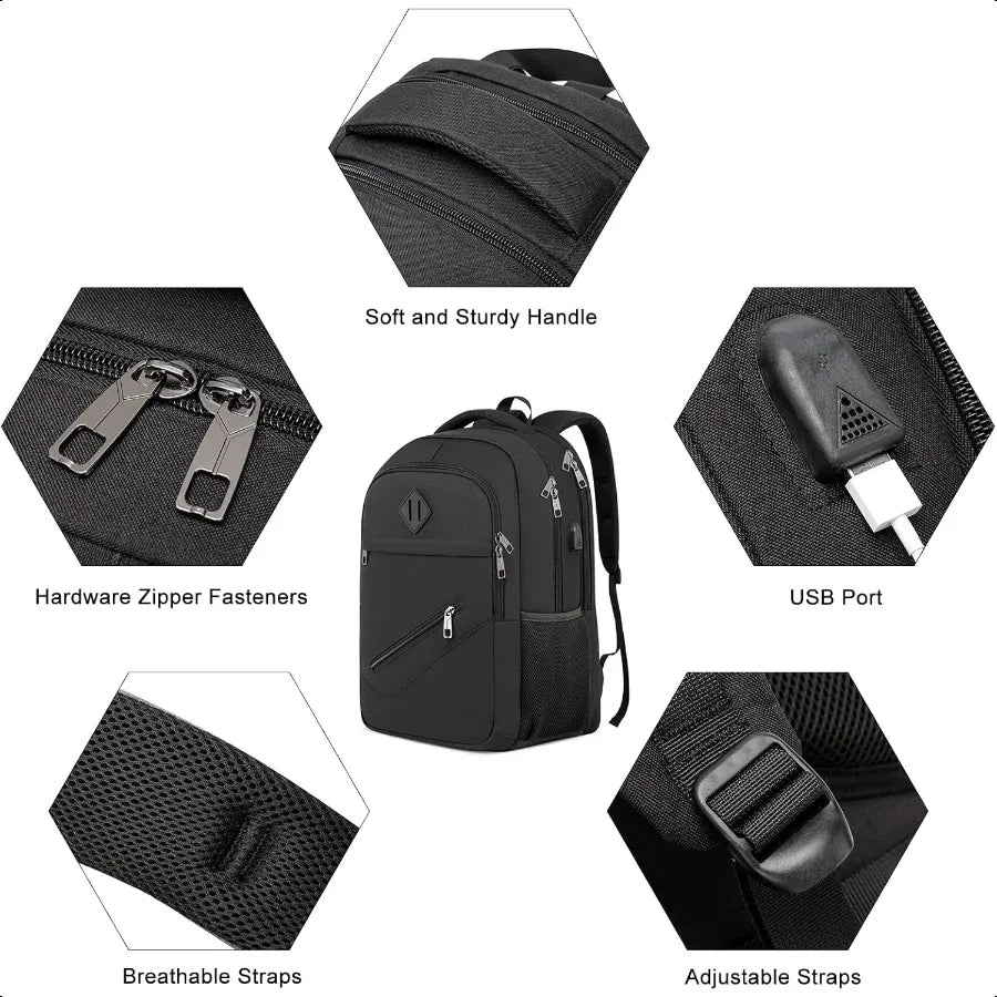 Water-Resistant Anti-Theft Laptop Backpack — Durable Travel & School Bag for Men & Women