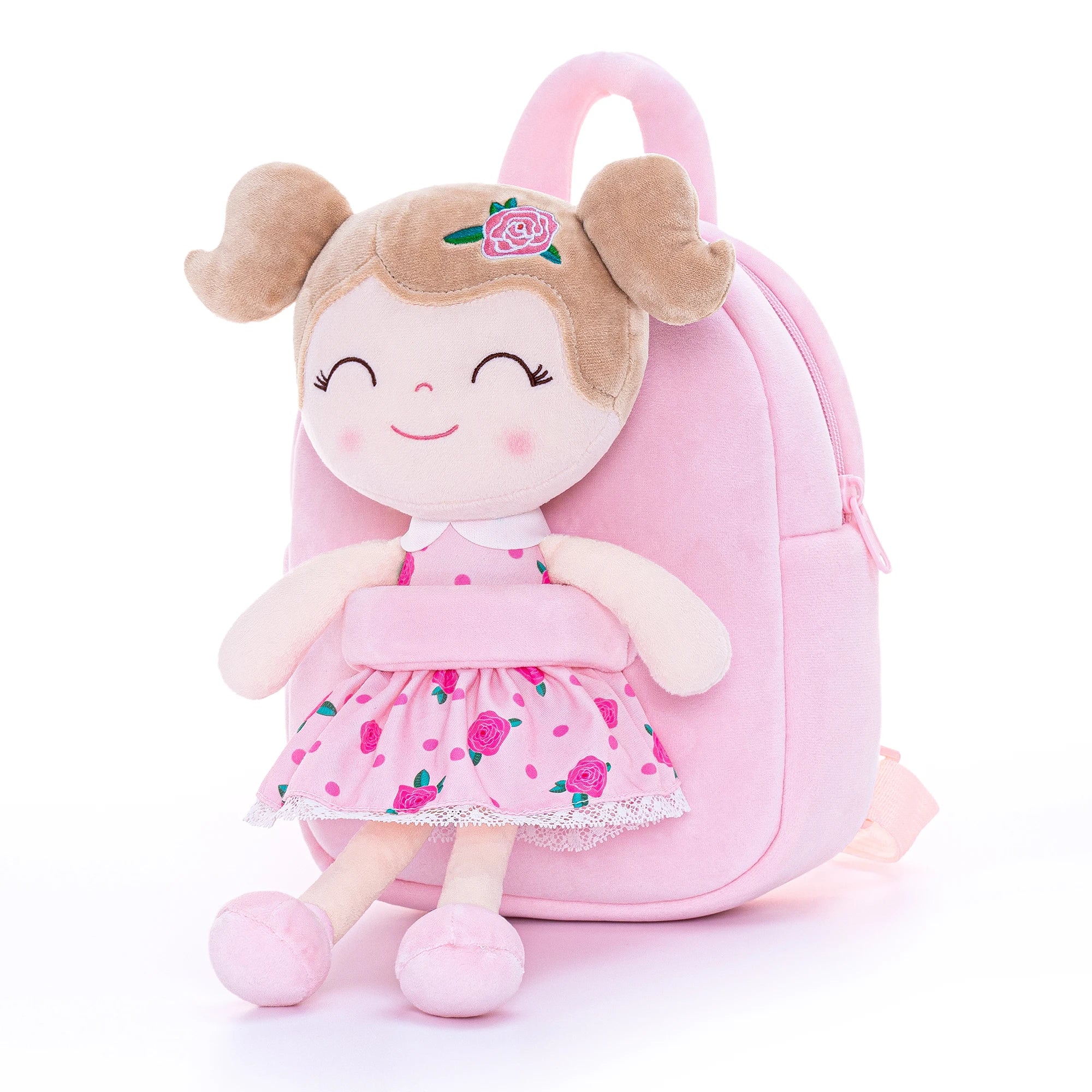 Gloveleya Garden Series Plush Backpack – Stuffed Rag Doll Toddler Bag | Soft Plush Baby Girl Backpack Gift
