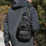 Men’s Casual Outdoor Chest Bag – Multi-Functional Sports Shoulder Messenger with Water Bottle Pouch & Crossbody Design