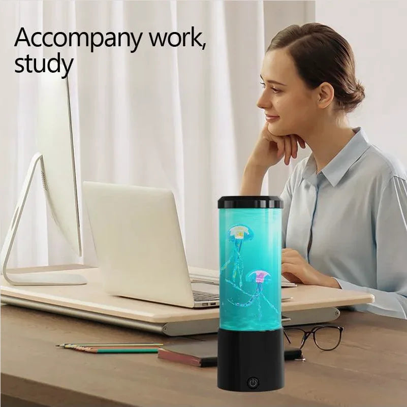 Jellyfish Lava Lamp Aquarium Night Light – 7-Color LED Ocean Mood Light for Bedroom, Home & Desktop Decoration Gift