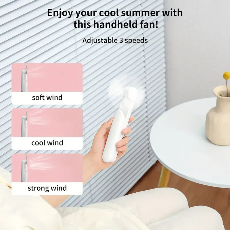 Portable Mini USB Fan – 2000mAh Rechargeable Battery, Power Bank Function, 3 Speeds & Foldable Design 💨🔋
