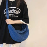 Unisex Denim Hobo Sling Bag – Adjustable Strap, Large-Capacity Daily Shoulder & Crossbody Bag