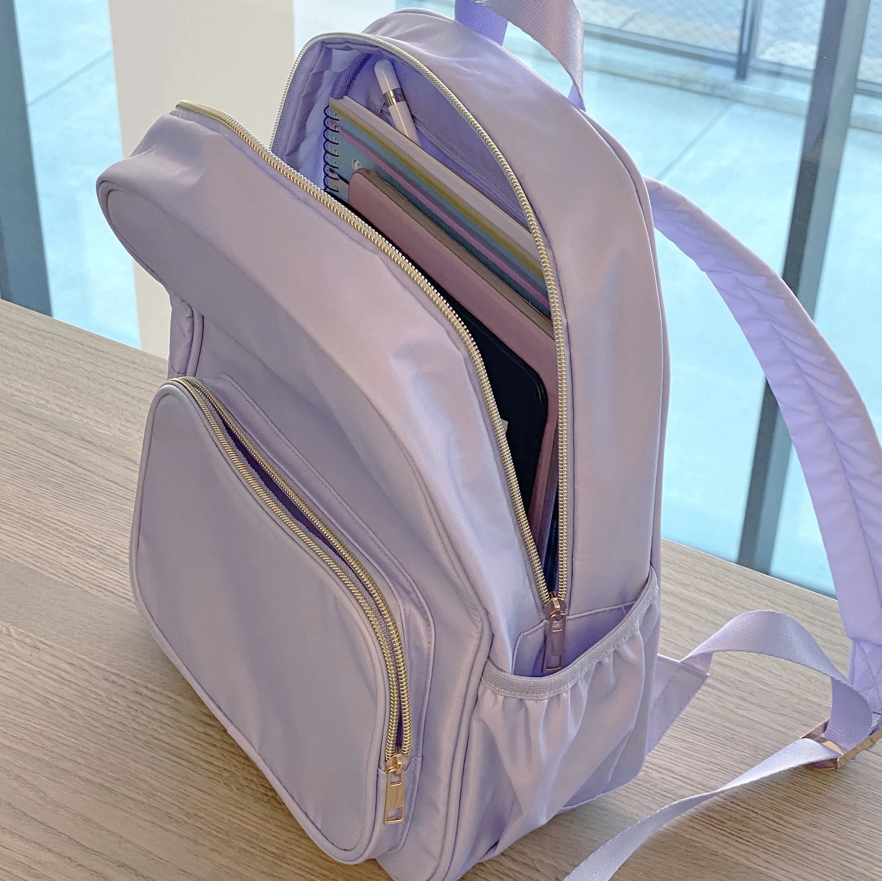 Customizable Purple Nylon Backpack – Travel & School Book Bag for Crafts, DIY & Everyday Use