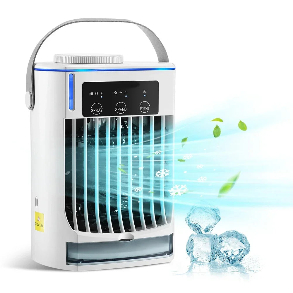 Portable Misting Fan & Air Cooler with 500 ml Water Tank — Quiet Mist Spray Fan for Home, Room, Car, Office
