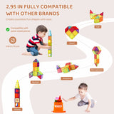 Succebuy 55Pcs Magnetic Building Blocks – Montessori Construction Set with Magnet Tiles, Educational STEM Toy for Kids’ Gifts