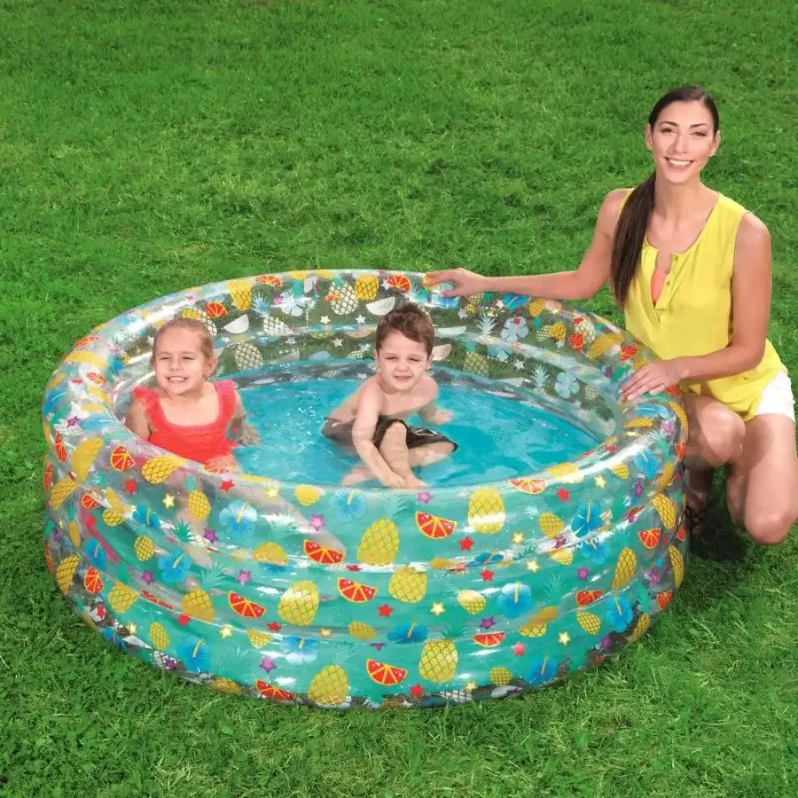 59 × 21 in Inflatable Family Swimming Pool – Large Blow-Up Outdoor Foldable Pool