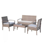 “Patio Furniture Set with Cushions – Outdoor Sofa, Chairs & Tea Table for Garden, Deck & Summer Relaxation”
