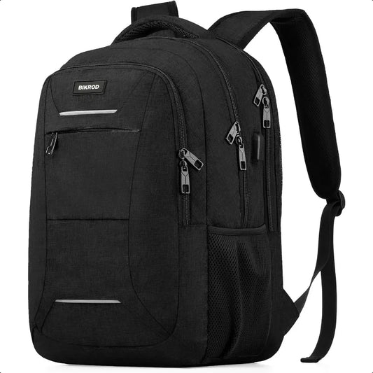 Bikrod Unisex School & Travel Laptop Backpack — Water-Resistant College Bookbag with USB Charging Port