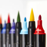 Pro Twin Tip Brush Pens – 24 Assorted Water-Based Colors for Lettering, Doodling & Illustration