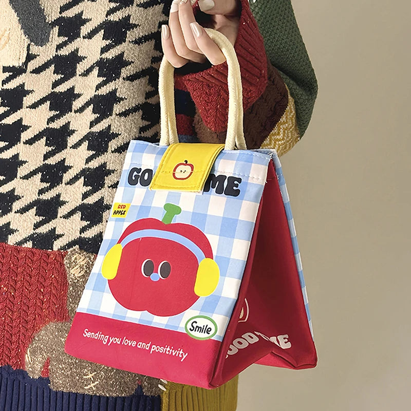 Cute Cartoon Insulated Lunch Bag – Waterproof Thermal Breakfast Organizer for Kids & Travel