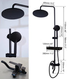 Zappo Matte Black 3-Way Wall-Mounted Rainfall Shower System – Shelf & Bathtub Mixer Included