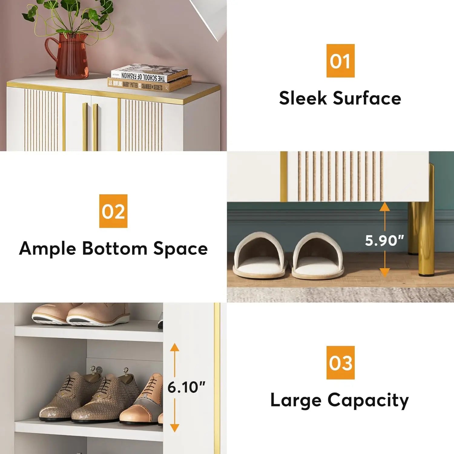6-Tier Shoe Storage Cabinet – Wooden Shoe Rack with Adjustable Shelves for Entryway, Closet & Living Room