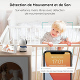 Boifun 5” Baby Monitor – 1080P WiFi Baby Camera with Screen & App Control, Video Playback, Night Vision & Two-Way Audio